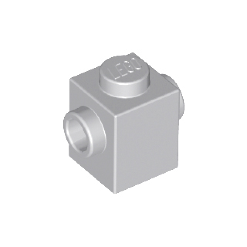 Steen, Aangepast 1x1 met nop aan twee kanten tegenover elkaar Light Bluish Gray